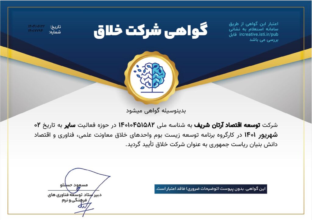 شرکت خلاق : معاونت علمی ریاست جمهوری