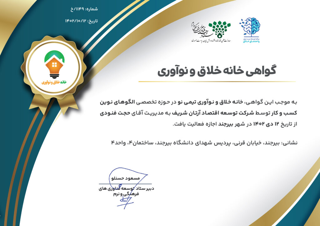 خانه خلاق : معاونت علمی ریاست جمهوری